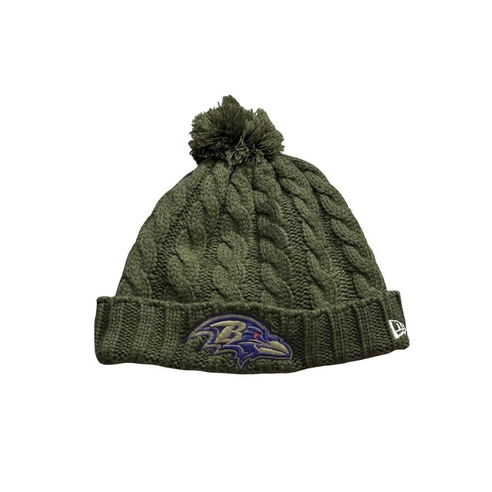 New Era Baltimore Ravens Salute to Service Women Beanie Olive Green Acrylic